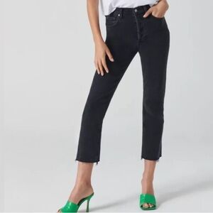 Denim Forum The Arlo High Rise Straight Jean Size 24 Black